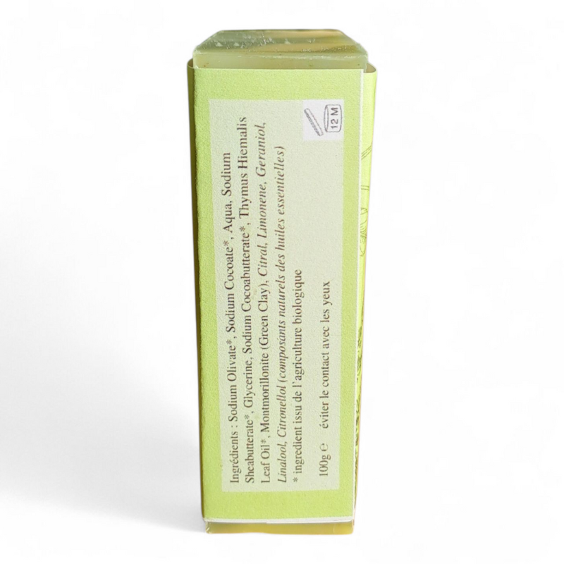 Liste INCI du Savon Verveine Citronnée, savon naturel saponifié à froid à l’argile verte.