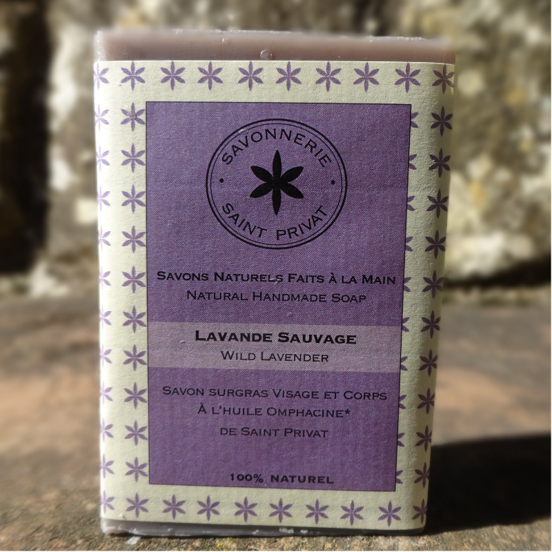 Savon naturel et surgras lavande sauvage avec emballage en papier FSC et encres végétales