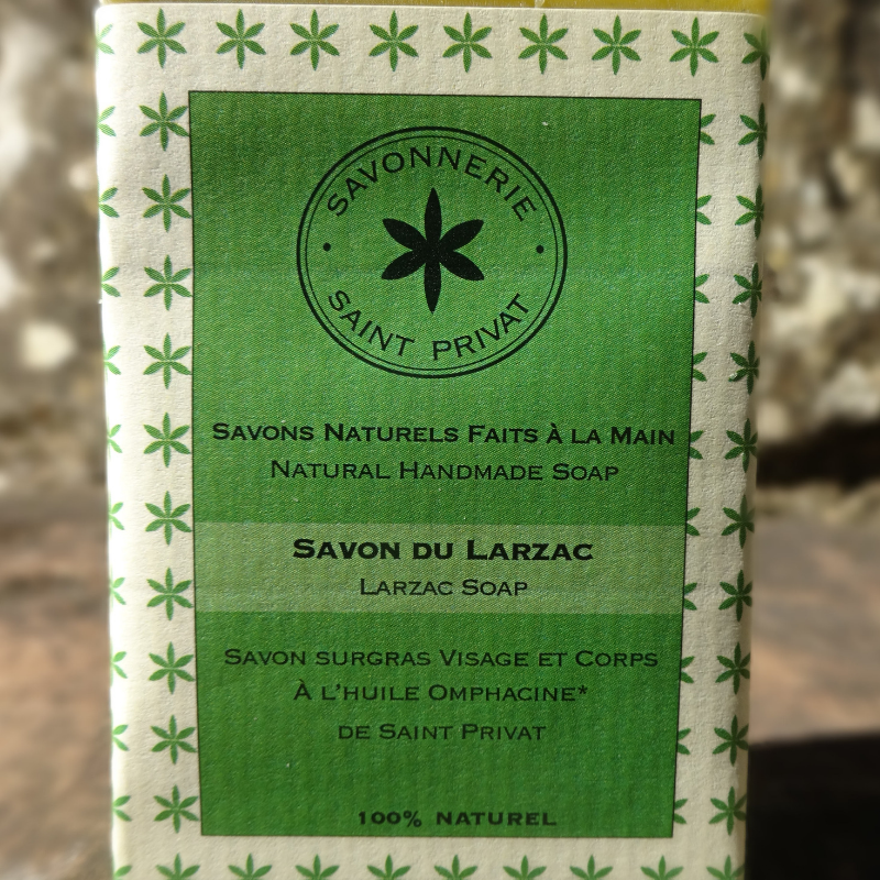 Savon naturel et surgras du Larzac, parfum lavande, romarin et thym avec emballage en papier FSC et encres végétale