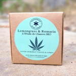 Savon artisanal rond Lemongrass Romarin et huile de chanvre - Savonnerie de Saint Privat