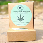 Savon artisanal rond Lemongrass Romarin et huile de chanvre - Savonnerie de Saint Privat