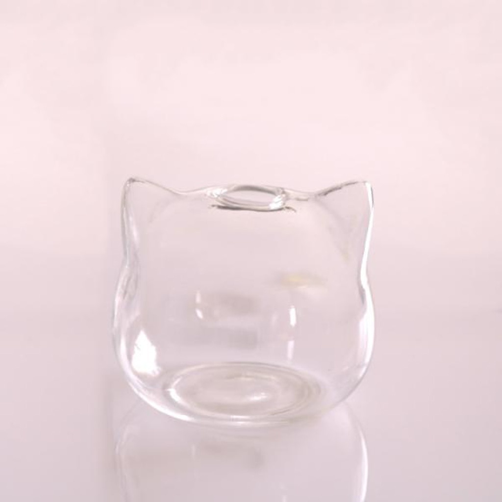 Vase Fer forgé forme CHAT ❤️ Verre en Coeur ☛ LE CHAT-LA DECORATION