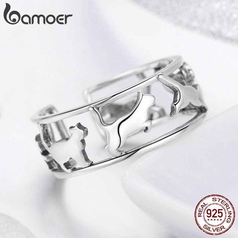 BAMOER-offre-sp-ciale-925-argent-Sterling-jouer-chat-chatte-Cocktail-bagues-pour-les-femmes-heureux