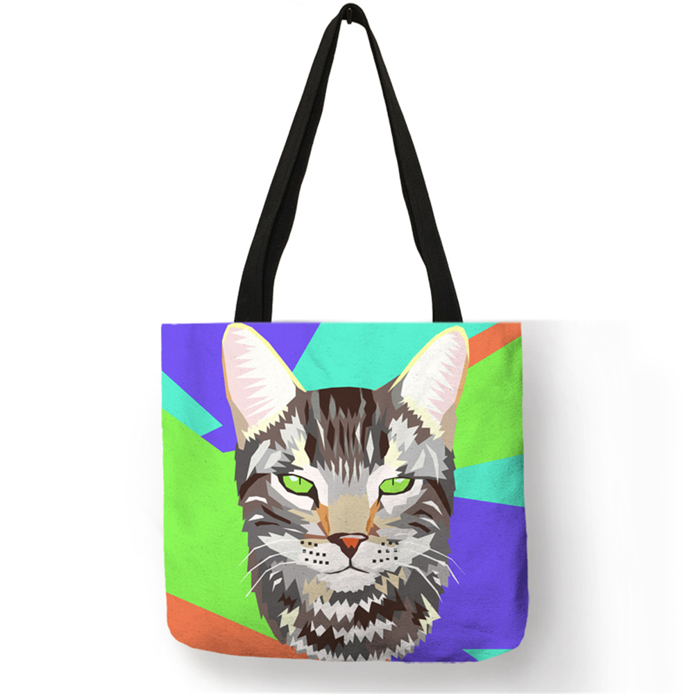 Sac-fourre-tout-color-de-peinture-l-huile-de-chat-avec-l-impression-adapt-e-aux