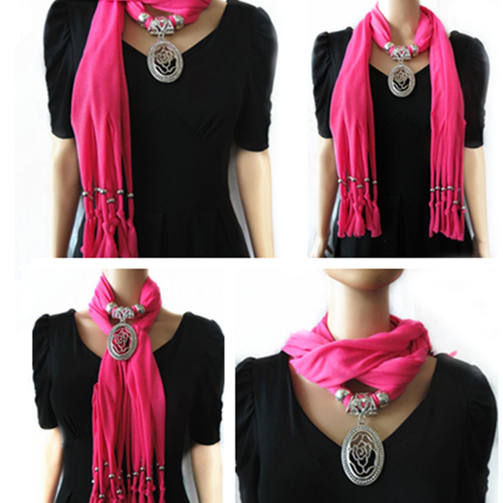 Style-chaud-hiver-femmes-cristaux-chat-pendentif-charpe-Polyester-solide-charpe-foulard