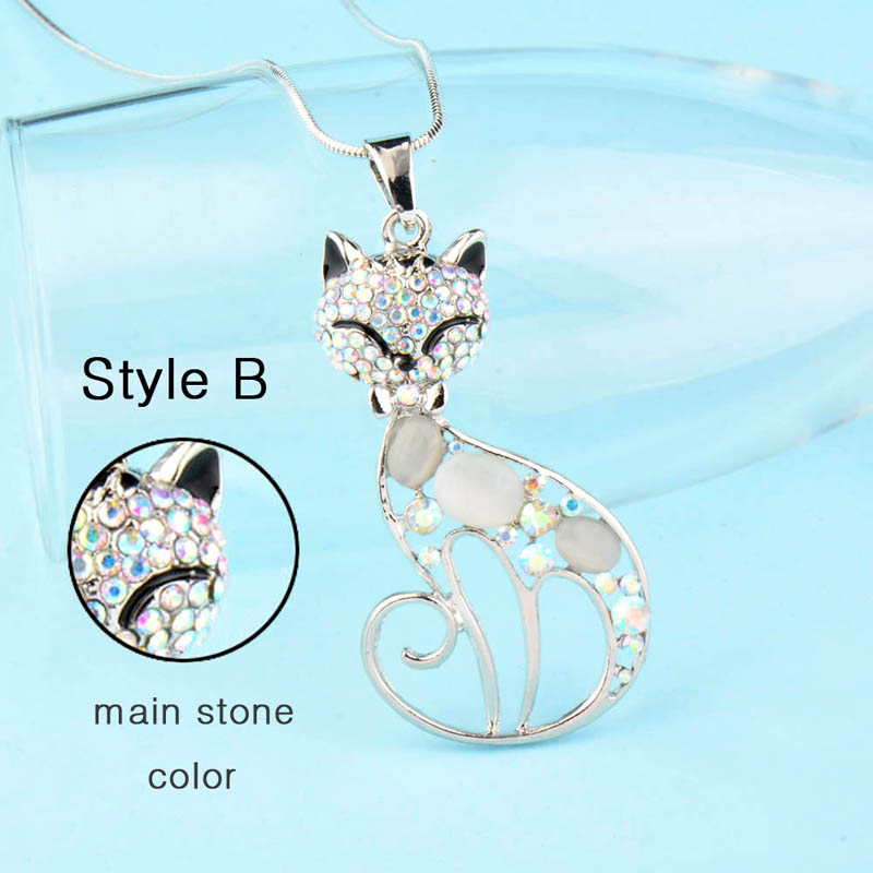 SINLEERY-mignon-opale-pierre-strass-Animal-chat-pendentif-Long-colliers-pour-femmes-fille-bijoux-cadeaux-MY410