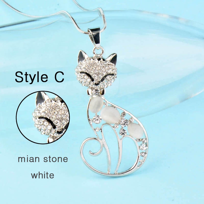 SINLEERY-mignon-opale-pierre-strass-Animal-chat-pendentif-Long-colliers-pour-femmes-fille-bijoux-cadeaux-MY410