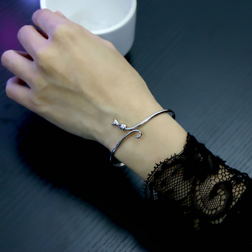 Bracelets-breloques-et-bracelets-en-argent-Sterling-100-Double-Fair-925-jolis-chats-Design-S925-bijoux
