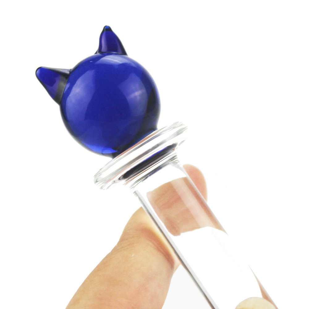Chat-bleu-verre-godemichet-anal-anal-jouets-sexuels-pour-femme-lesbienne-G-SPOT-gicler-cristal-clair
