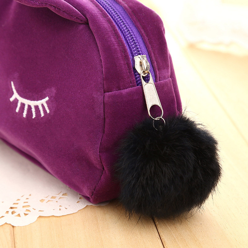 Trousse Peluche Chat violet Kawaii