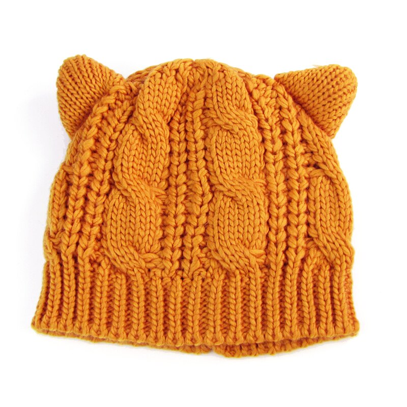 Chapeaux-l-gants-en-oreilles-de-chat-Ours-de-marque-bonnet-tricot-pour-hiver-joli-bonnet