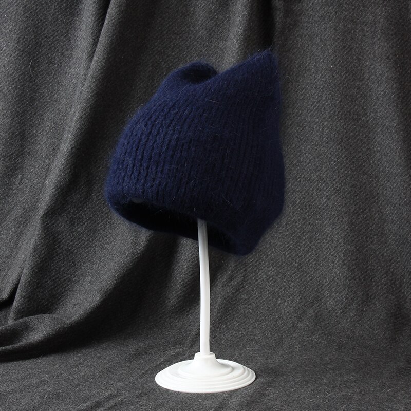 VISROVER-9-colorways-lapin-fourrure-chat-oreilles-femme-hiver-chapeau-couleur-unie-automne-bonnets-meilleur-assorti