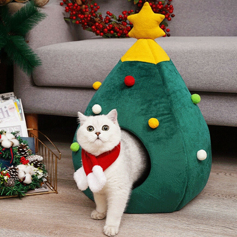 Maison arbre de Noël pour Chat