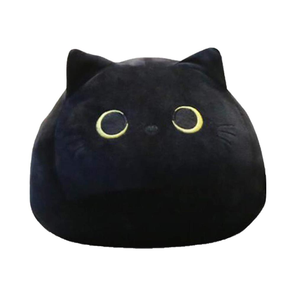 Noir-beau-chat-mignon-en-forme-d-oreillers-en-peluche-doux-dessin-anim-animaux-en-peluche