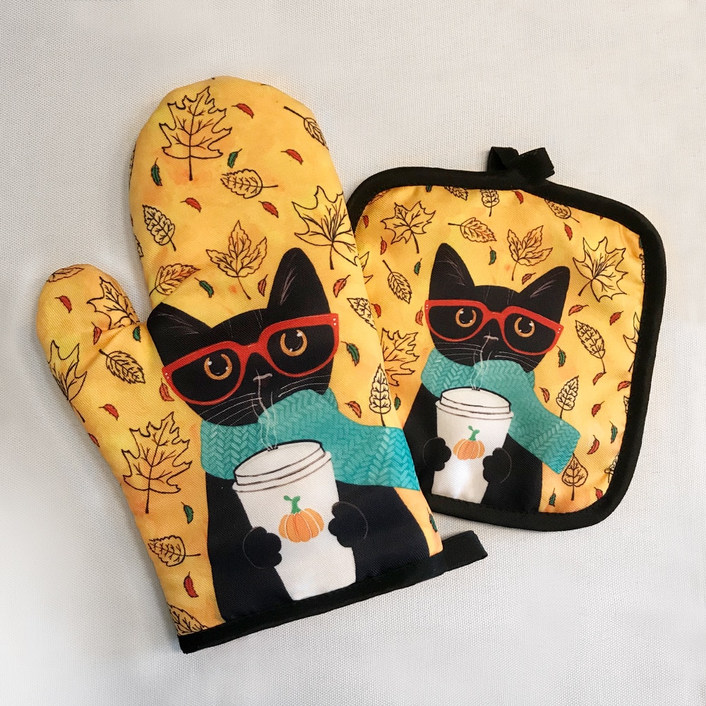 Maniques-mignonnes-mitaines-de-four-micro-ondes-gants-de-cuisson-motif-de-chat-gants-d-isolation