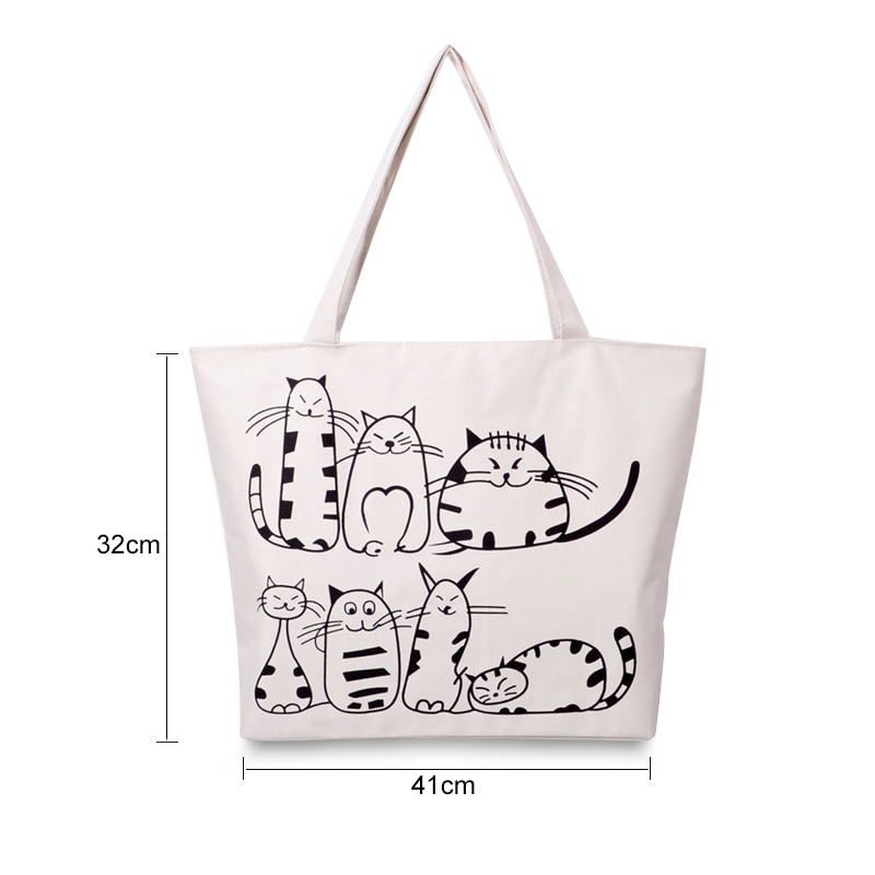 EXCELSIOR-2019-Nouveau-Dessin-Anim-Chats-Imprim-Femmes-Sac-Main-Femme-sac-fourre-tout-Grande-Toile