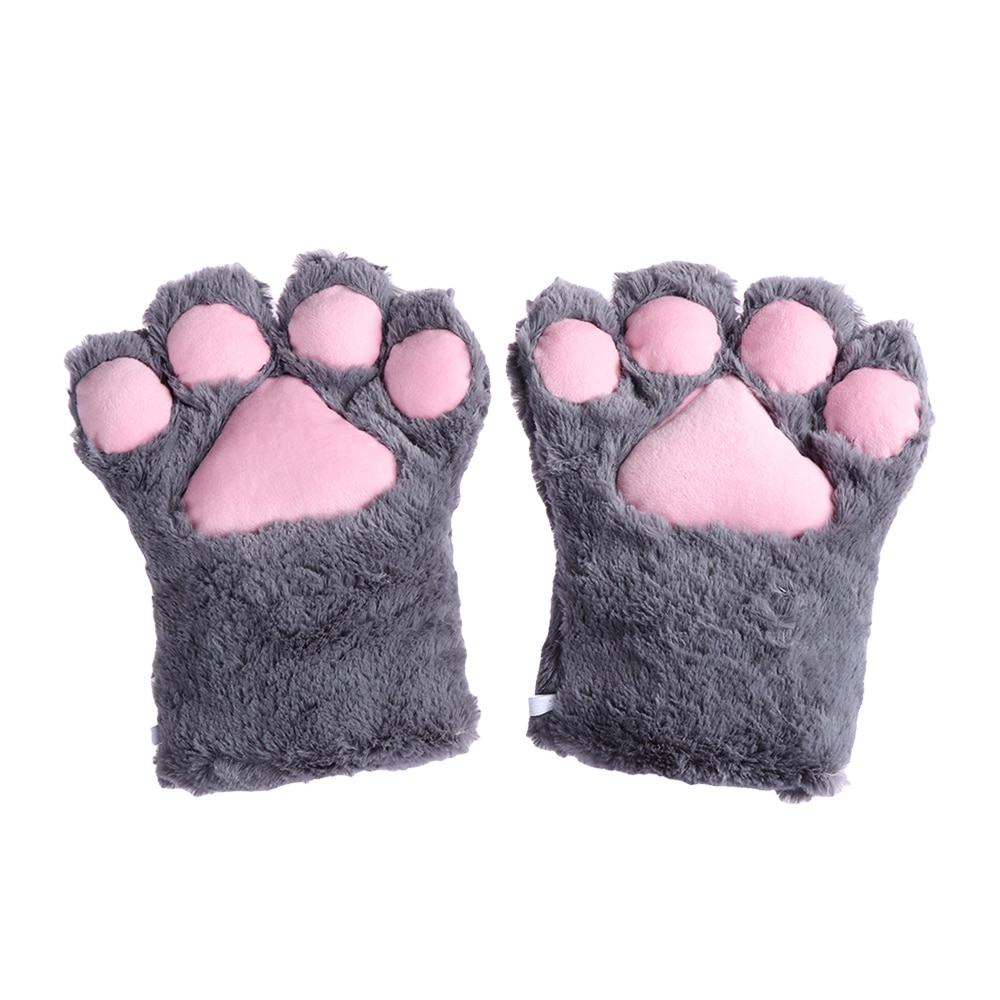 Mitaines Pattes De Chat En Peluche Mode Bijoux Sacs Accessoires Les 3 Chats