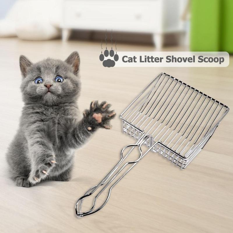 Liti-re-pour-chat-Scoop-acier-inoxydable-m-tal-Pooper-Scoopers-animaux-liti-re-sable-pelle