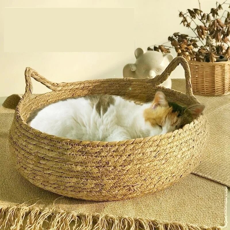 Maison-de-couchage-en-rotin-lavable-pour-chats-lit-pour-chat-produits-pour-animaux-de-compagnie