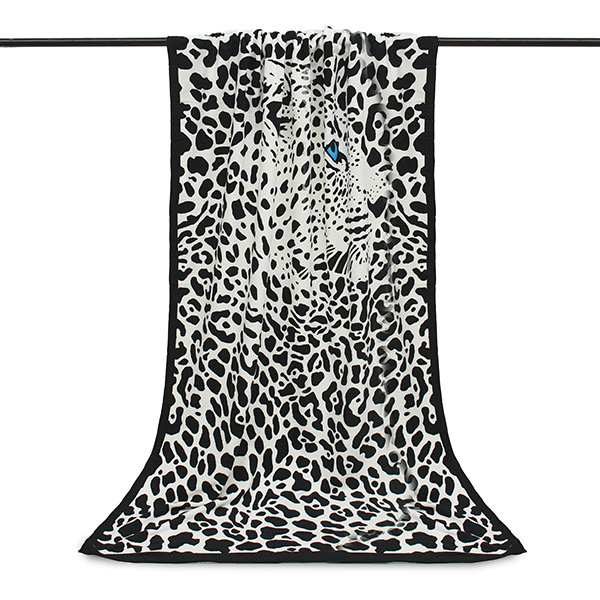 Serviette De Plage Léopard 75x150 Cm - Séchage Rapide, Légère, Pour Piscine Et Extérieur