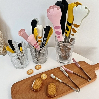 Pince-aliments-japonaise-en-forme-de-patte-de-chat-dessin-anim-mignon-pince-repas-pour-Barbecue
