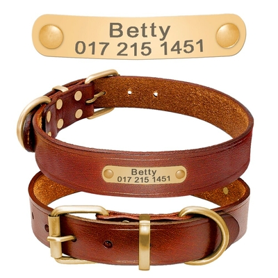 Collier-en-cuir-v-ritable-avec-plaque-d-identification-grav-e-pour-chien-nom-et-num