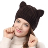 Chapeaux-l-gants-en-oreilles-de-chat-Ours-de-marque-bonnet-tricot-pour-hiver-joli-bonnet