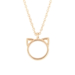 Mode-Bijoux-Purrfection-chat-oreille-alliage-pendentif-collier-court-Femmes-Cadeau