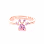 Mignon-Ours-Patte-Chat-Griffe-Ouverture-R-glable-Anneau-Rose-Or-Anneaux-pour-les-Femmes-Romantique