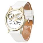 Montres-Mignon-de-Chat-Lunettes-montre-femme-L-opard-En-Cuir-Analogique-Quartz-montre-bracelet-Femmes