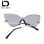 DOLCE-VISION-Surdimensionn-Sans-Monture-Cat-Eye-lunettes-de-Soleil-Femmes-De-Luxe-Conception-Vintage-One