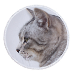 Serviette-de-plage-ronde-chat-avec-des-glands-pour-l-t-480g-microfibre-150-cm-tapisserie