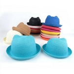 Chapeaux-de-paille-enfants-caract-re-oreille-d-coration-casquette-d-t-b-b-chapeau-de