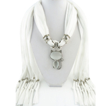 Style-chaud-hiver-femmes-cristaux-chat-pendentif-charpe-Polyester-solide-charpe-foulard