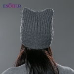 ENJOYFUR-hiver-coton-tricot-chapeaux-pour-femmes-nouveau-Parent-enfant-belle-chat-oreille-bonnets-mignon-chapeaux