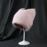 VISROVER-9-colorways-lapin-fourrure-chat-oreilles-femme-hiver-chapeau-couleur-unie-automne-bonnets-meilleur-assorti