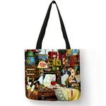 Peinture-l-huile-Chat-Impression-sac-pour-femmes-Sacs-Linge-R-utilisable-sac-de-courses-sacs