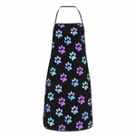 Tablier-de-Cuisine-unisexe-avec-patte-de-chien-rose-bavoir-de-Cuisine-pour-Chef-cuisinier-pour