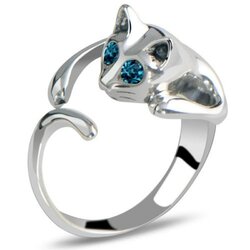 Bague En Argent 925 Forme De Chat Avec Clochette - Neuf Avec étiquettes - Poids 5,6g