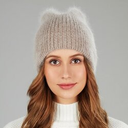 Bonnet Tricoté Motif Chat Pour Femme - Acrylique Doux, Taille Unique - Accessoire Hiver Cadeau Amoureux Des Chats