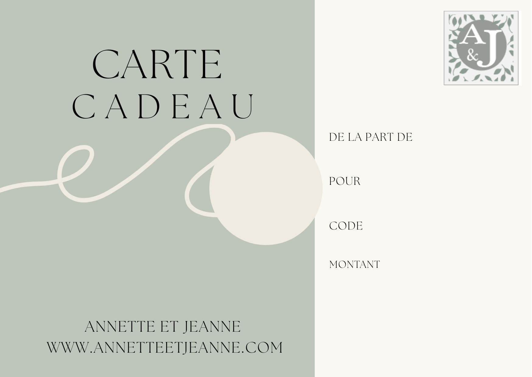 Green Minimal Gift Card Printable