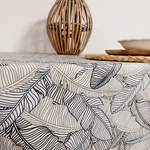 nappe enduite blanc et bleu palmier collection jungle