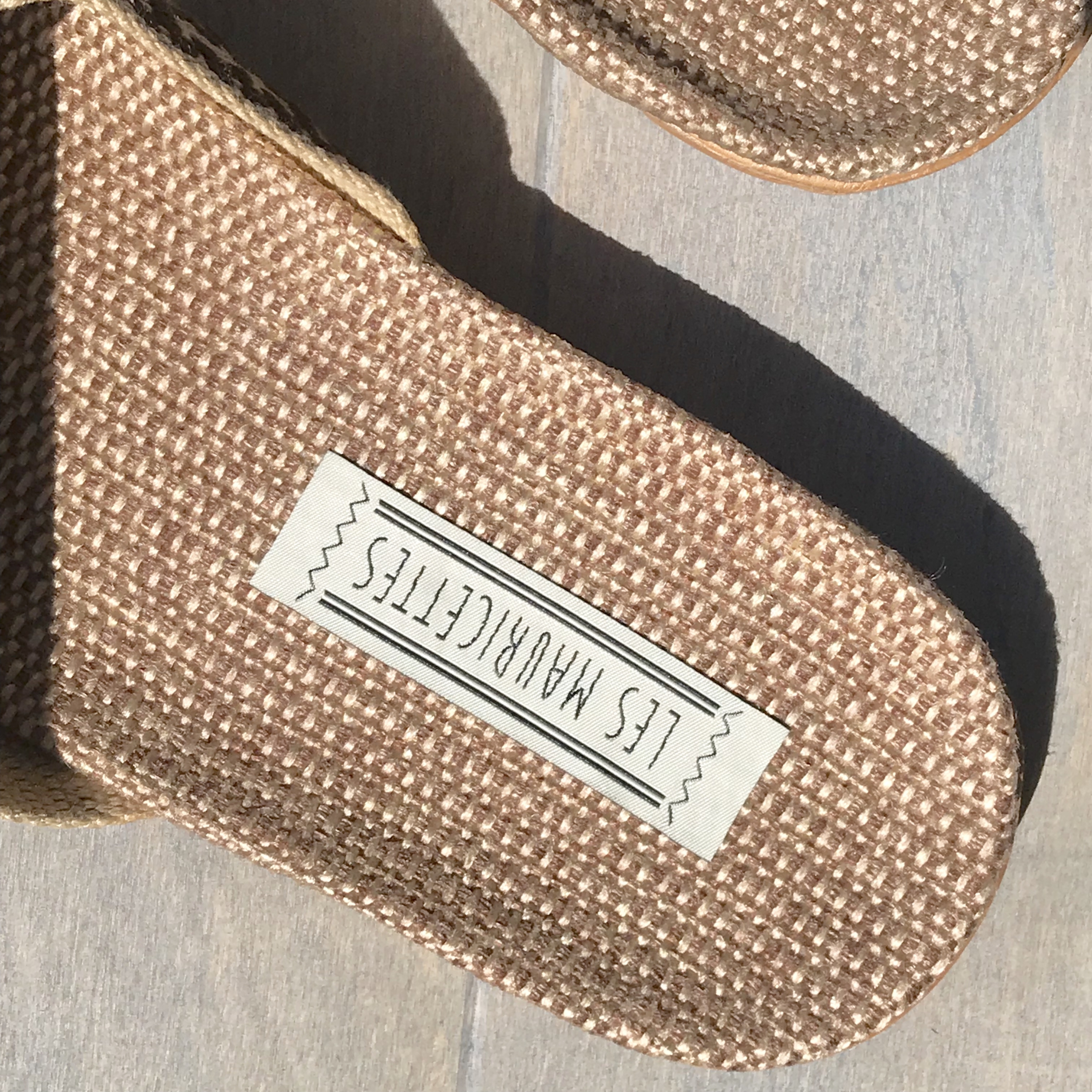 Les Mauricettes pour homme croisées pour la plage semelle lin
