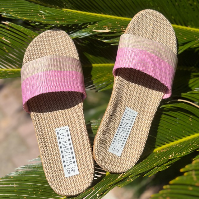Les Mauricettes dEdith, sandales de plage légères rose et beige femme