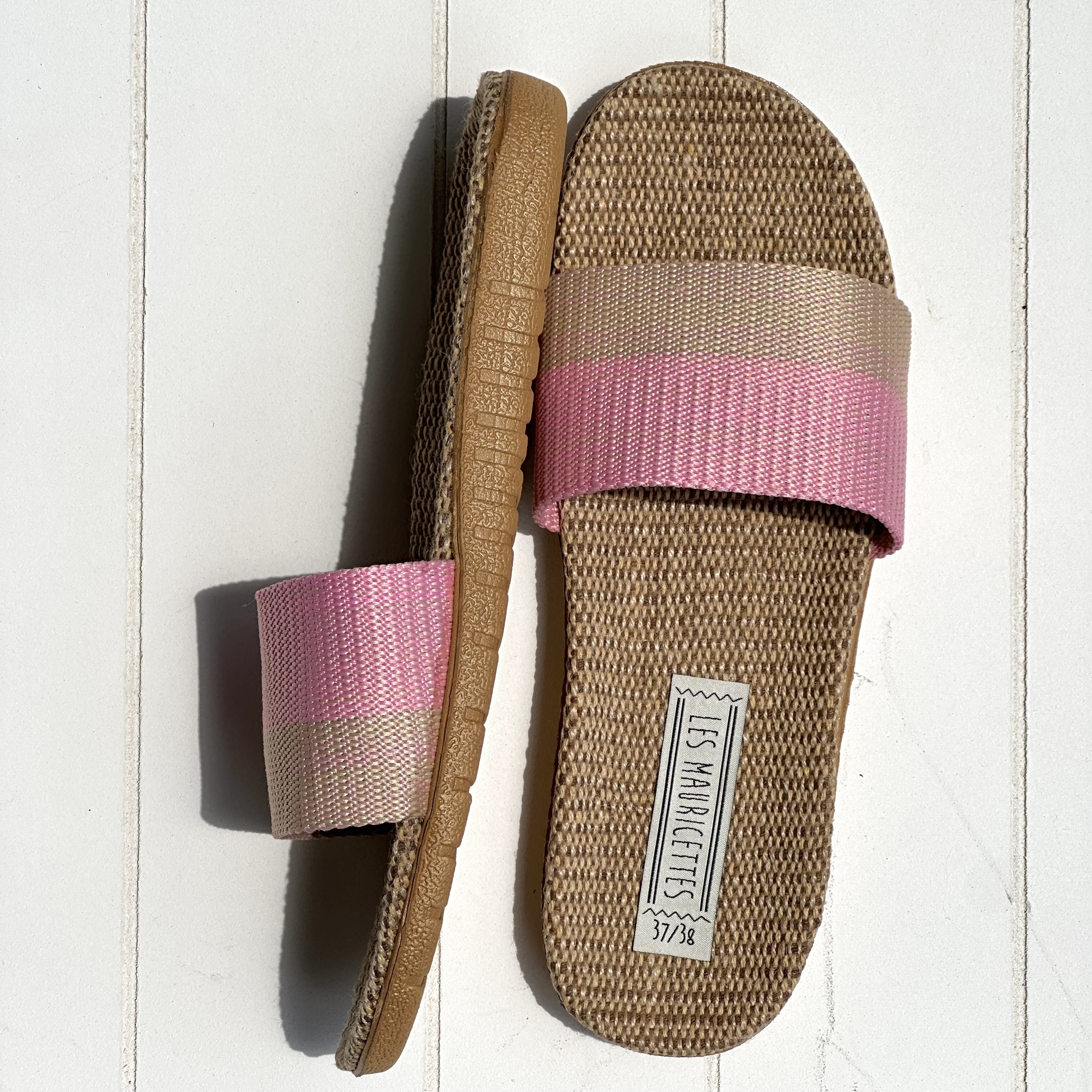 Les Mauricettes dEdith, sandales de plage légères rose et beige été