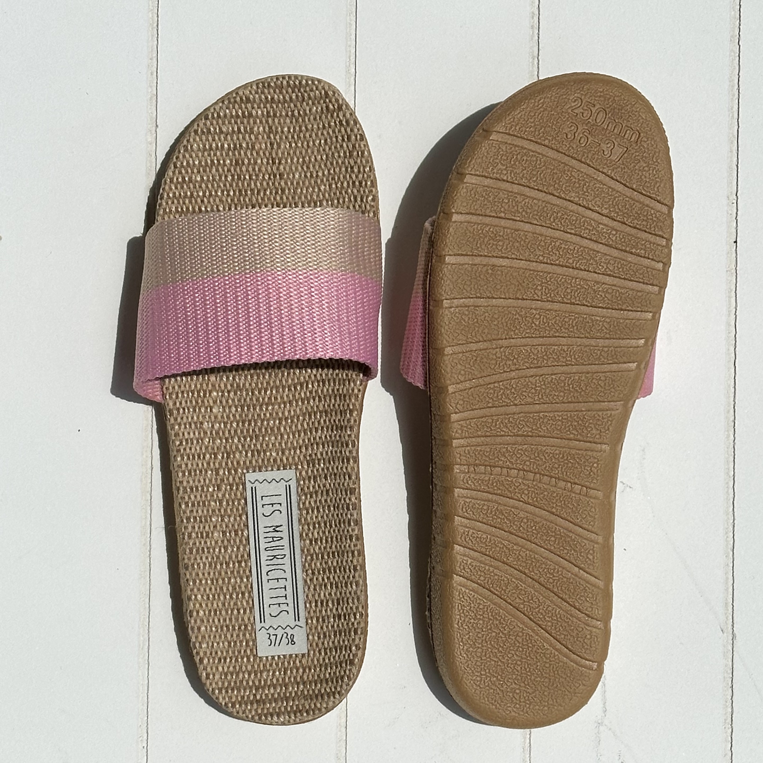 Les Mauricettes dEdith, sandales de plage légères rose et beigeconfortables