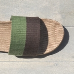 Les Mauricettes homme claquettes bicolores plage en lin mode