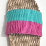 Claudine3 les mauricettes claquettes confortables bicolores en lin