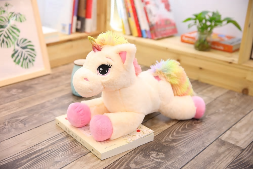 licorne arc en ciel peluche