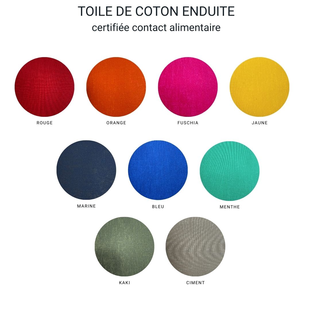 Nuancier coton enduit contact alimentaire